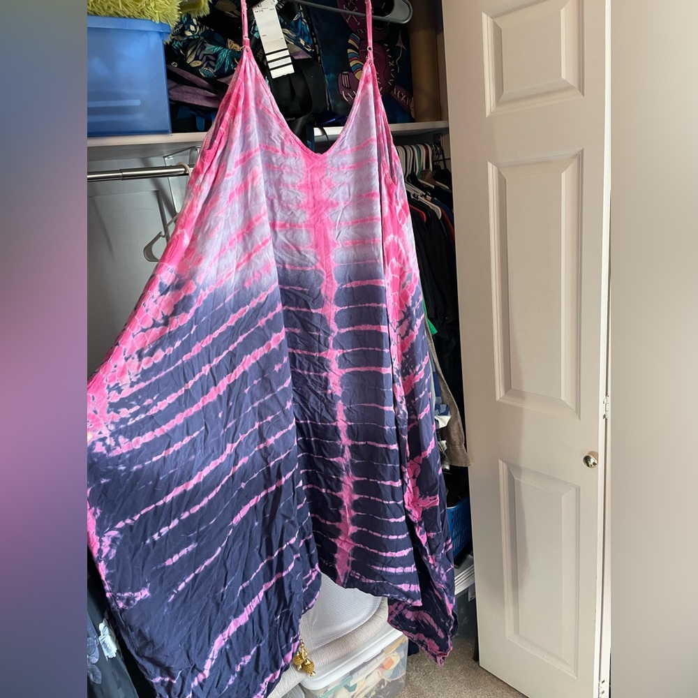Tie dye sleeveless romper